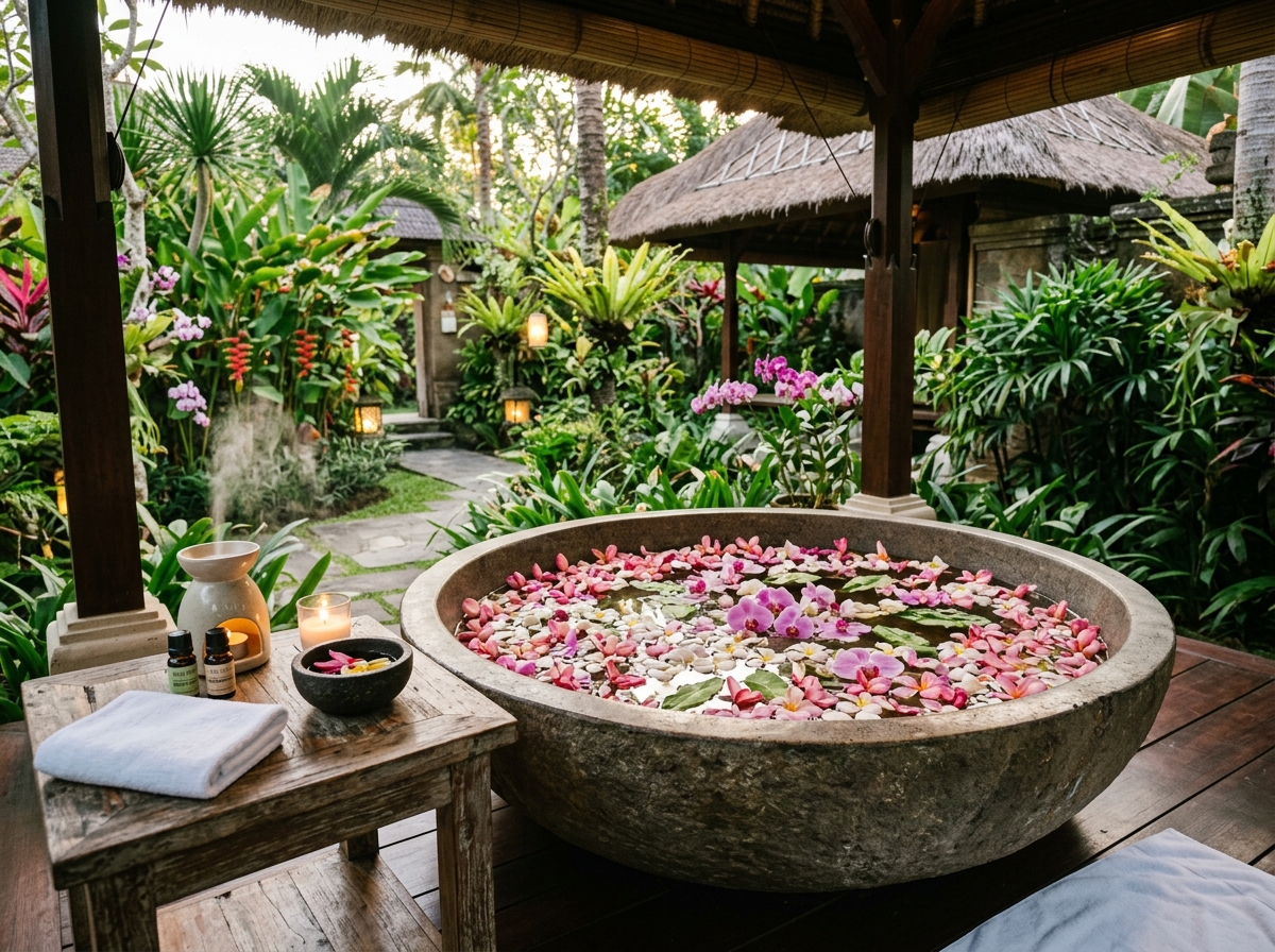 Exotic Balinese Floral Spa Relaxation