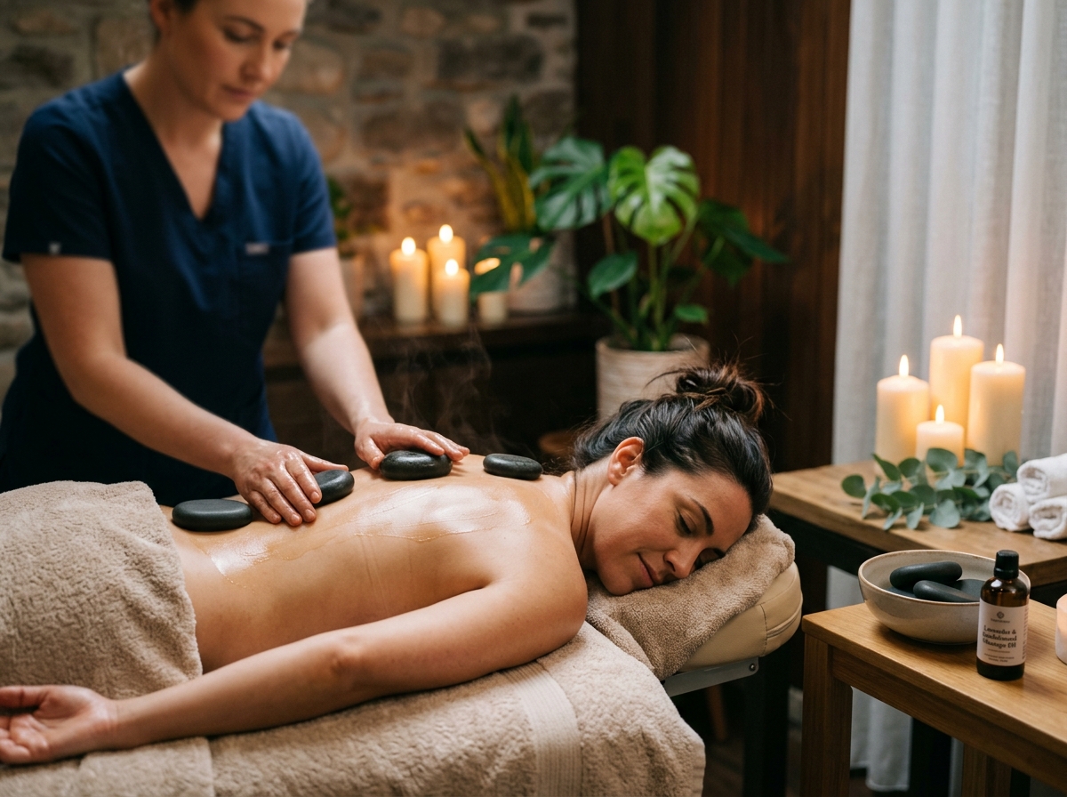 Therapeutic Deep Tissue Massage with Heated Stones