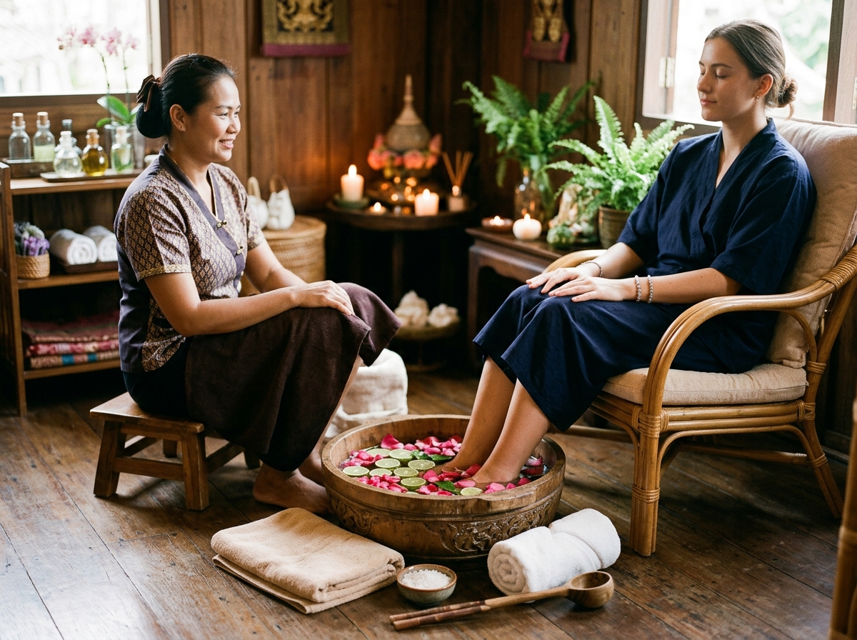 Thai Foot Reflexology with Herbal Basin